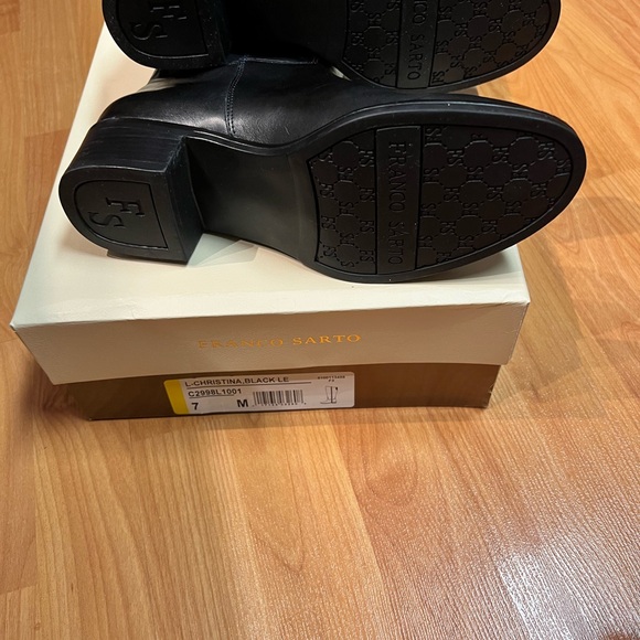 New in Box - Franco Sarto Black Leather Long Boots (US 7) * Christina - Picture 14 of 16